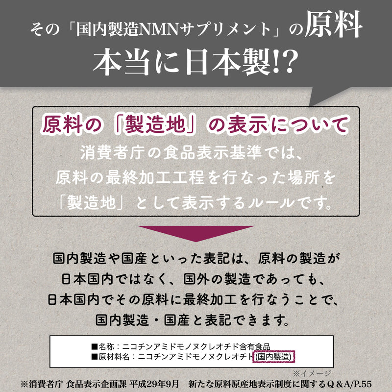 【純国産NMN】原料から製造まで日本製を追求した完全なる純国産NMNサプリメント