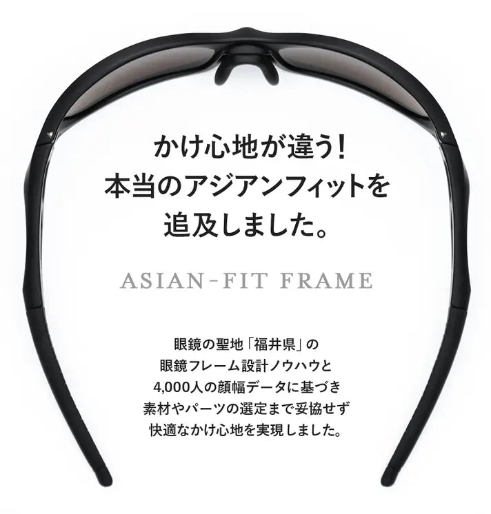 遮光性に優れながらも見やすい！メラニンカーボンレンズ採用アウトドア専用サングラス