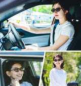 眩しさを抑えて自然に近い景色で信号機や標識も見やすい女性のためのサングラスCA-S606I