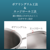 無水調理から1人2人の本格料理まで　5層ステンレス Bergen 両手鍋14cm 1P