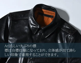 オールブラックでシックに着こなす・馬革A2レザージャケット