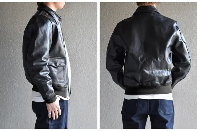 オールブラックでシックに着こなす・馬革A2レザージャケット
