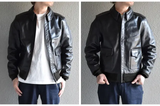 オールブラックでシックに着こなす・馬革A2レザージャケット