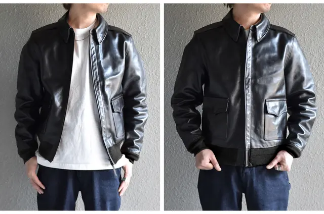 オールブラックでシックに着こなす・馬革A2レザージャケット