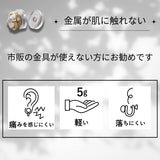 Ｎoalleノアーレ　マグネット式　ノンホールピアス　【片耳】　丸型ゴールド×クリアー　【本体/付属品シートセット】