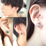 Ｎoalleノアーレ　マグネット式　ノンホールピアス　【両耳飾りのみ】　丸型シルバー×クリアー