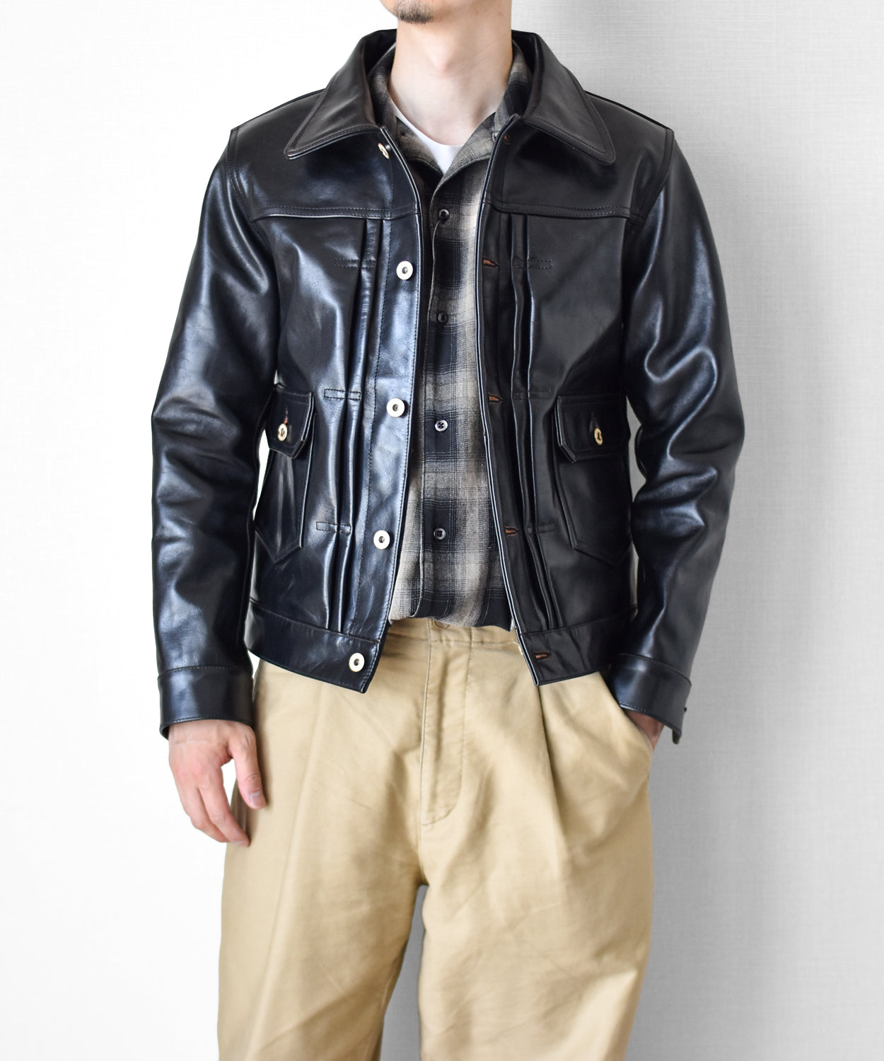 レザージャケット　トラッカー　短丈　2ndタイプ Y2LEATHER 日本製 牛革 革ジャン トラッカージャケット S/M/L/LL