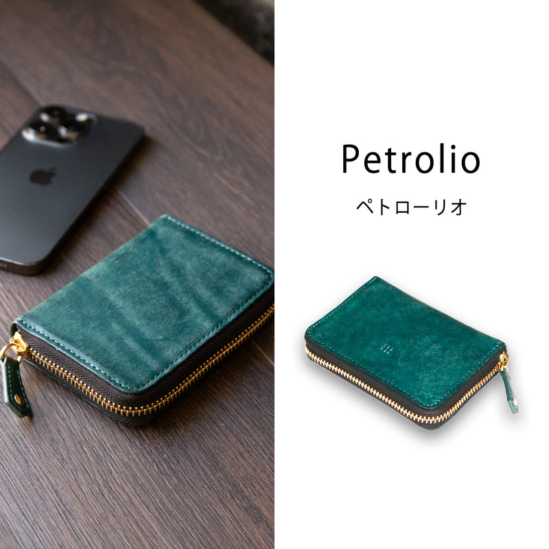 お札は折らず膨らまないラウンドzipミニ財布 SATTO Pro - サットプロ - / Petrolio