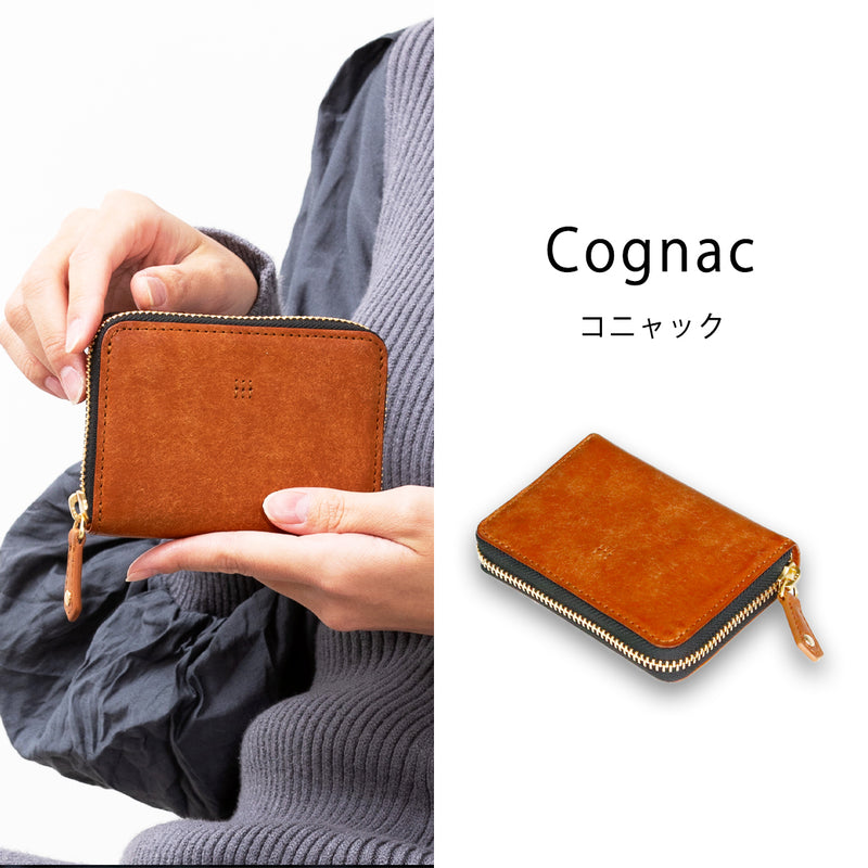 お札は折らず膨らまないラウンドzipミニ財布 SATTO Pro - サットプロ - / Cognac