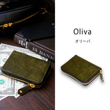 お札は折らず膨らまないラウンドzipミニ財布 SATTO Pro - サットプロ - / Oliva