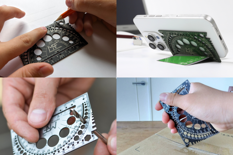 【１枚で解決】毎日持ち歩きたくなる　23in1ポケットツール　計測・描画＋工具