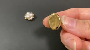 Ｎoalleノアーレ　マグネット式　ノンホールピアス　【両耳飾りのみ】　丸型ゴールド×クリアー