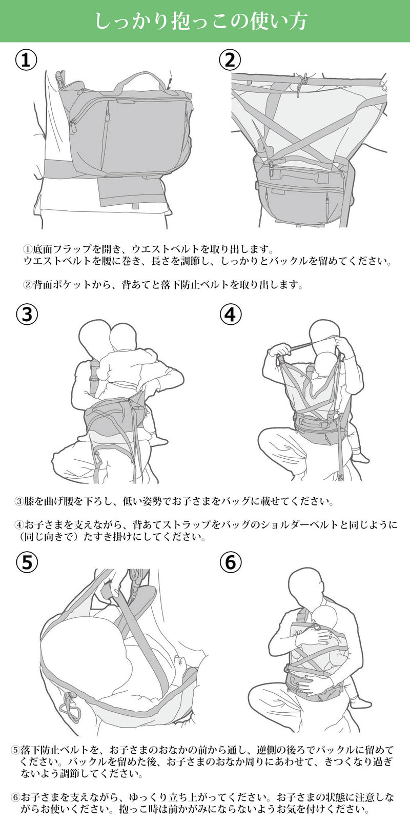 papakoso パパバッグ だっこモデル＋ ブルー／リップストップ仕様