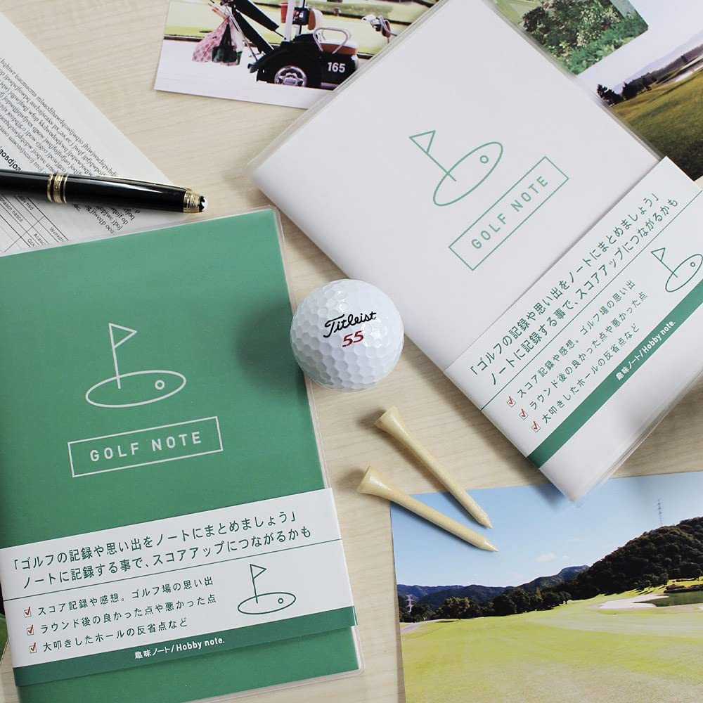 【10％OFF】ゴルフノート８冊（グリーン４冊＋ホワイト４冊）