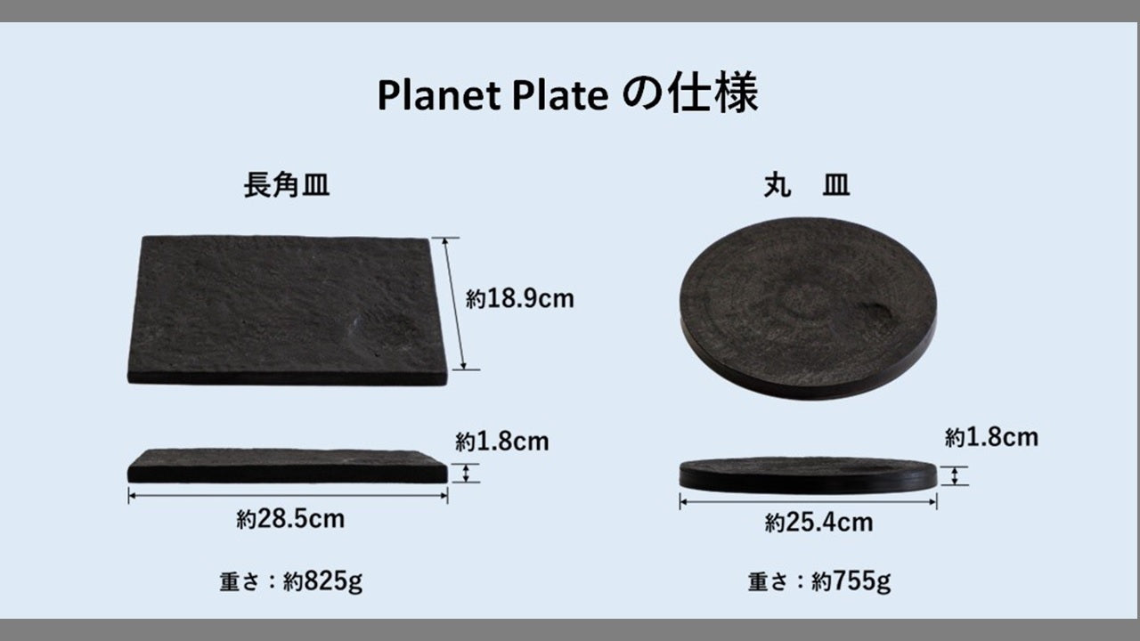 Planet Plat「惑星」長角皿（黒）