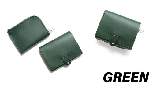me wallet mini　GREEN【２つに分けても使える】国産コンパクトミニ財布