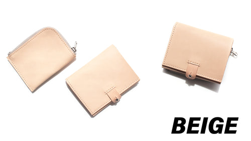 me wallet mini　BEIGE【２つに分けても使える】国産コンパクトミニ財布