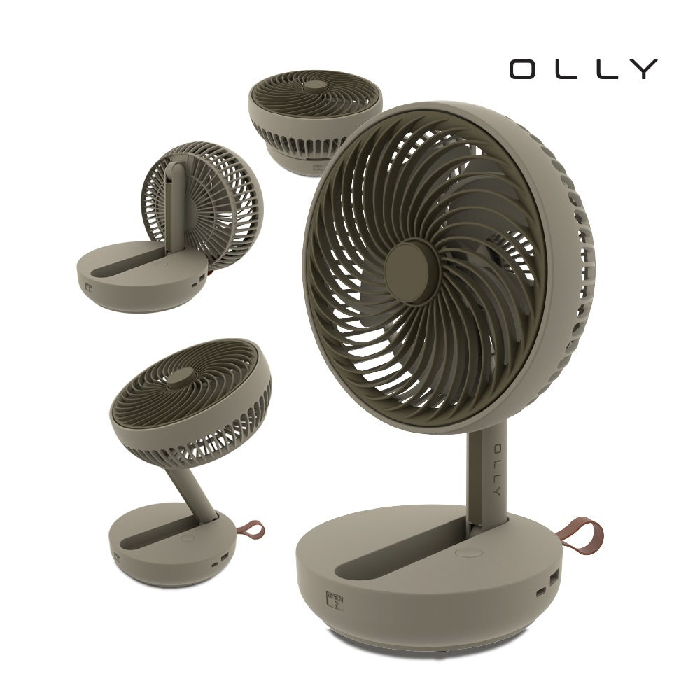 タイムセール4,980円→3,980円【グレー】OLLY FOLDING FAN 卓上 折畳み サーキュレーター扇風機