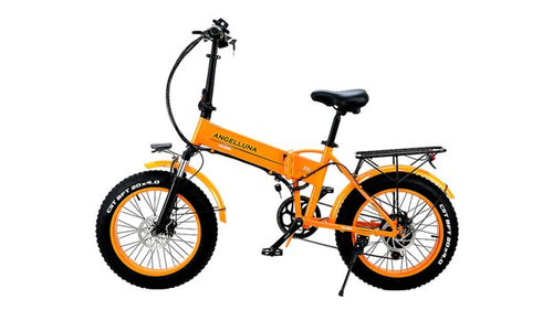 【オレンジ】街乗り用もアウトドア用も◎！4.0ファットタイヤ 折り畳み電動アシスト自転車