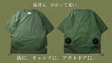 冷却クールファン付、SHELTECH素材 半袖プルオーバーシャツ OLIVE L
