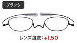 耳にかけない老眼鏡　ペーパーグラス・ミニ２（ブラック）＋1.50