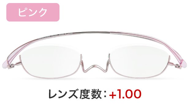 ペーパーグラス　Nスタ　アンダーリム（ピンク） ＋1.00　老眼鏡