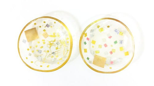 砂子硝子　豆皿（金銀／カラフル）
