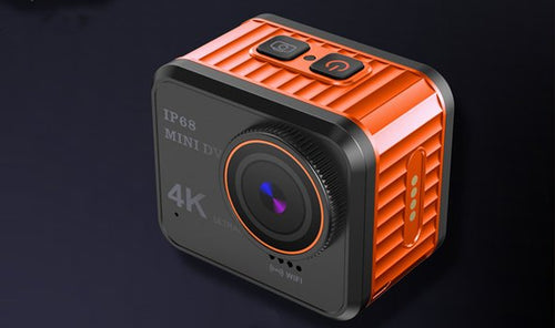 高画像解像度でリアル再現のような映像が撮れる、超コンパクト4Kカメラ オレンジ