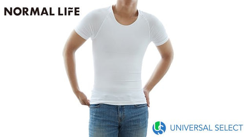 【カラー：ホワイト・サイズ：L-XL】NORMAL LIFEスリムラインTシャツ