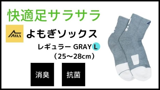 AILI よもぎソックス　レギュラー　GRAY　L　25-28cm