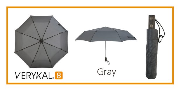 らくらくワンタッチ折りたたみ傘『VERYKAL8』Gray