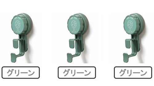 回転式吸盤フック   １セット3つ　グリーン