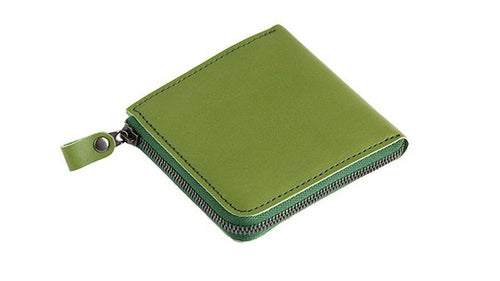 ミニL字ファスナー財布（グリーン）　１個
