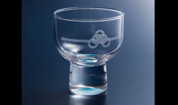 月光グラス　冷酒杯　富士を眺めるグラス　青