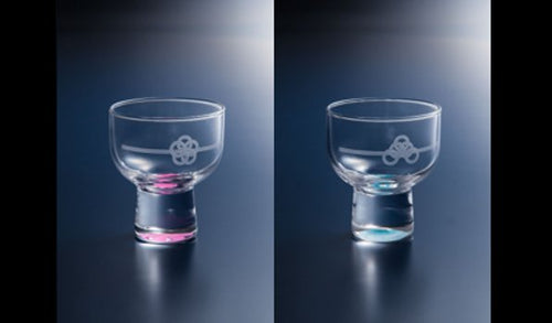 【月光グラス】富士＆桜の冷酒杯ペアセット