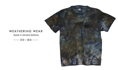 ウェザリングウェア Tシャツ / 泥染+藍染 Sサイズ