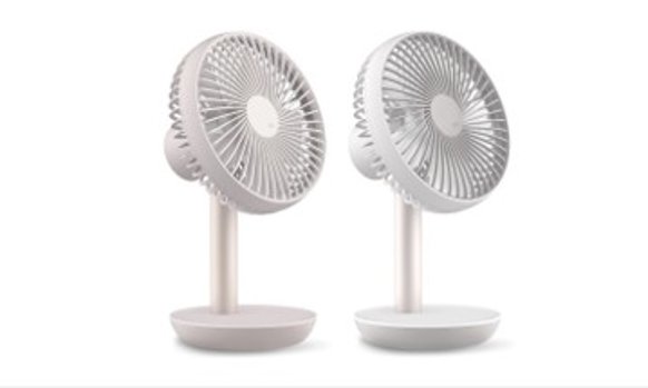 LUMENAコードレス扇風機２台セット(カラー：パールピンク＆ホワイト）