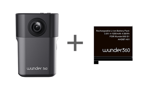 AI搭載高機能360°カメラ「Wunder360 S1」+予備バッテリー