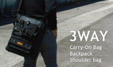リュック・手持ち・肩掛けの3WAYトートバッグ【内部2階建て構造】キャリーオン