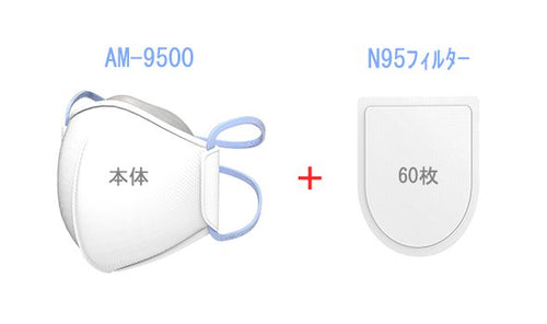 マスク式空気清浄機【AM-9500】60枚フィルターセット