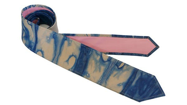 藍染革】福山レザーネクタイ（color：空） – Makuake STORE